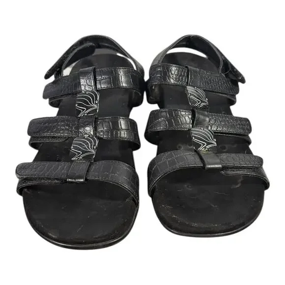 Vionic Amber Adjustable Orthotic Sandals Women’s Black Crocodile Size 9 - Picture 3 of 8
